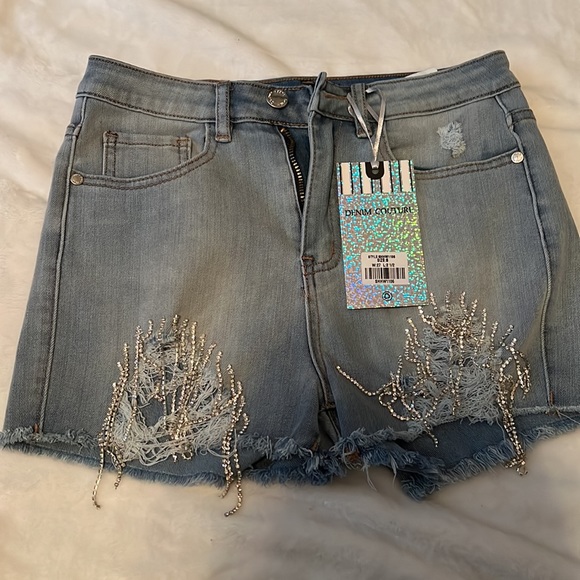 Denim couture shorts - Picture 3 of 5